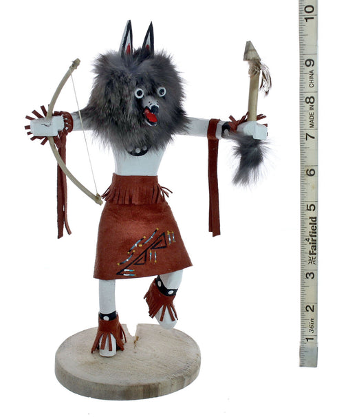 Native American Gray Wolf Kachina Doll NX11475